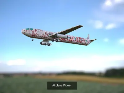 Aircraft lowpoly airplane flying in sky 3D Model Collection