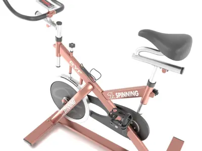 Stationary Spinning Bike 3D Model Low-poly 3D model