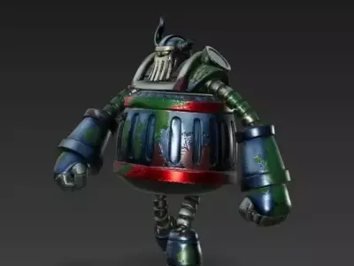 big robot by kew Low-poly 3D model