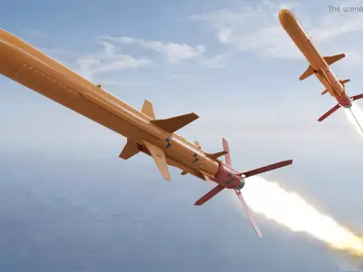 Training Target Missile with Foldable Fins 3D model