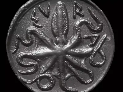 Octopus Coin-Silver Litra 3D print model