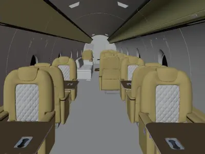 Jet Interior Low-poly 3D model