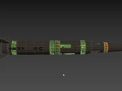 MGM-31B Pershing 2 solid fueled ballistic missile 3D model