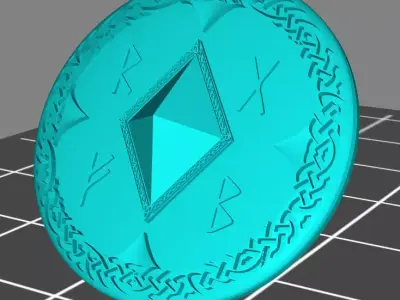 Wolf marine style viking storm shield with diamond 5 3D print model