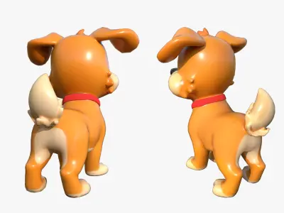 Cartoon Dog Low-poly 3D model