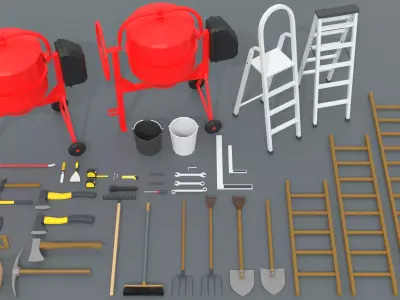 Low Poly - Tools Pack Low-poly 3D model