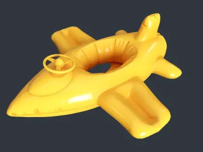 Inflatable Aircraft Swimming Ring 2 PBR Game Ready Low-poly 3D model