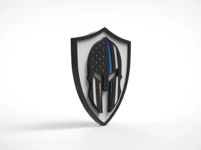 Thin Blue Line Logo Symbol Emblem Free 3D print model