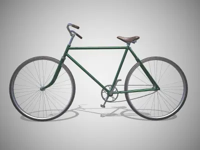 Vintage Bicycle Green - Updated for 2021 Low-poly 3D model