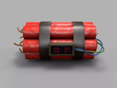 Electronic Dynamite Timer Bomb 3D model