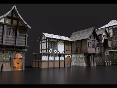 Medieval Modular Buildings  Vol 01 3D model