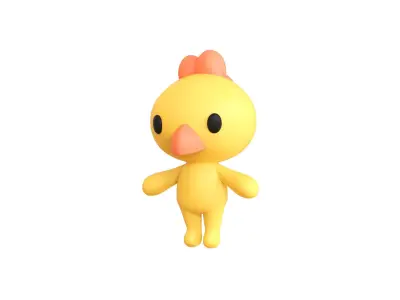 Little animal cute - Chicken cute - Character004 Low-poly 3D model