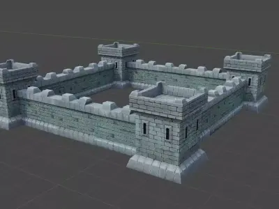 mini Tower Defence constructor Low-poly 3D model