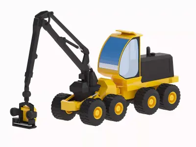 Harvester Forestry 1135 Low-poly 3D model