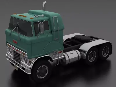 H-Series HDT-950 Semi Truck Slepper Cab 1961 Low-poly 3D model