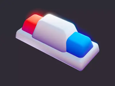 Lowpoly Police Siren 3D model buy