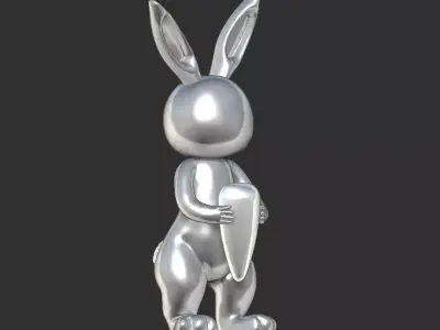 rabbit statue 3D print model