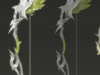 A series of game weapons and props Low-poly 3D model