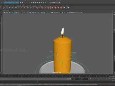 Candle Dynamic Rig Low-poly 3D model