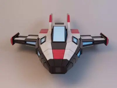 NovaStrike Interceptor XR-15 Spaceship Low-poly 3D model