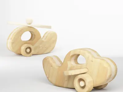 Hallie and Irie Wood Toys 3D model