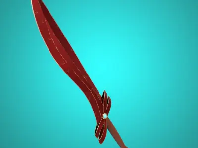Short bloody blade Low-poly 3D model