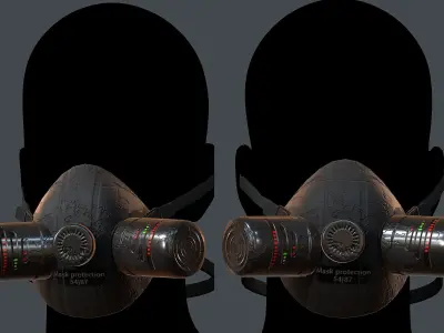 Gas mask helmet 3d model scifi Low-poly  Low-poly 3D model 17