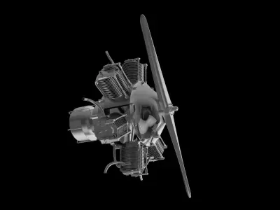 Inline six-cylinder engine 3D model