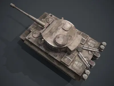 Panzer VI Tiger German Heavy Tank Low-poly 3D model