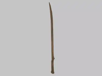 wooden katana Low-poly 3D model