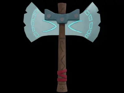weapon axe Low-poly 3D model