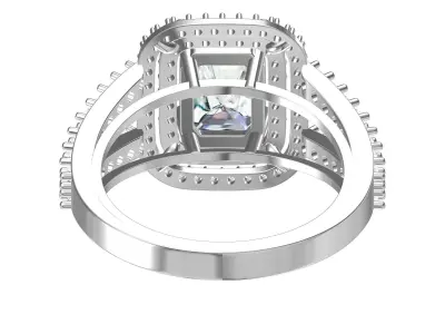 Emerald Art Deco Ring 3D print model 18