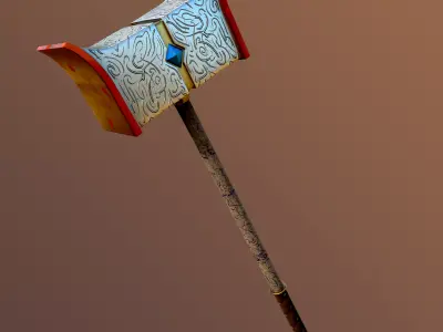Two-Handed Hammer Low-poly 3D model