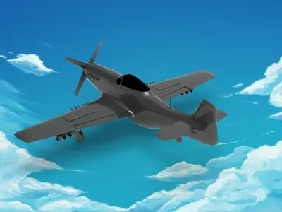 North American P-51 Mustang 3D model purchase