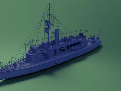 Gunboat SMS Tsingtau 3D model