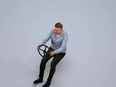 00186Eliot013 - Adult Black man sitting in car wearing 3D model