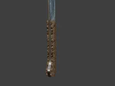 Sword - Machete - Damascus Steel 3D model