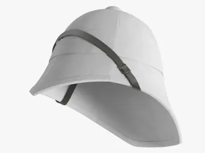 Empire Infantry Pith Helmet White 3D model