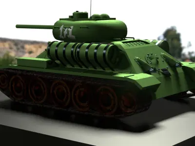 T-34 85 Tank 3D Model Free 3D model
