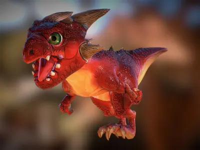 3DRT -  Fantasy Drake pet Low-poly 3D model