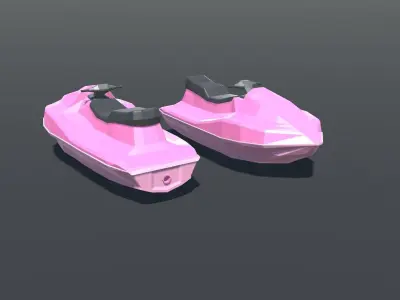 Jetski Low Poly pair of jet skis Low-poly 3D model