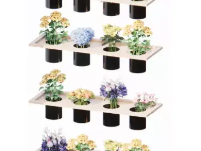 Hole-Punched Flower Display Shelf  3D print model
