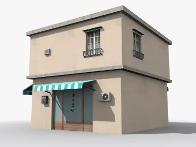 Japanese House x25 Low-poly 3D model
