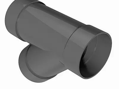PVC Low Pressure Tees 45 Degrees - Socket Ends Free 3D model