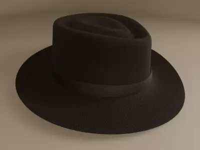 Old Fashioned Fedora Low-poly 3D model