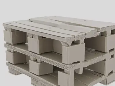 Fantasy Wooden Cargo Pallet for 3D print 3D model