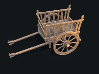 Medieval Cart 2  Low-poly 3D model