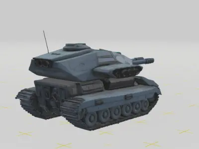 Modern Hybrid Gothic Futuristic Army Tank 3D Model 3D model