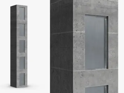 Concrete Elevator Shaft Tower 3D model