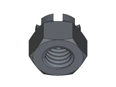 M12 Castle Nut 3D model